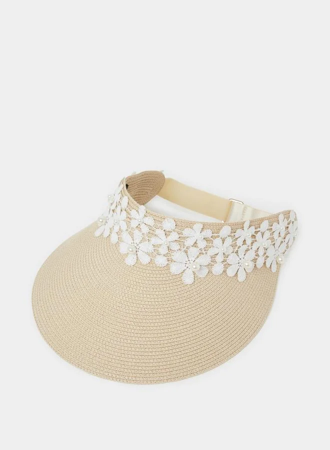 Styli Flower Trim Visor Hat