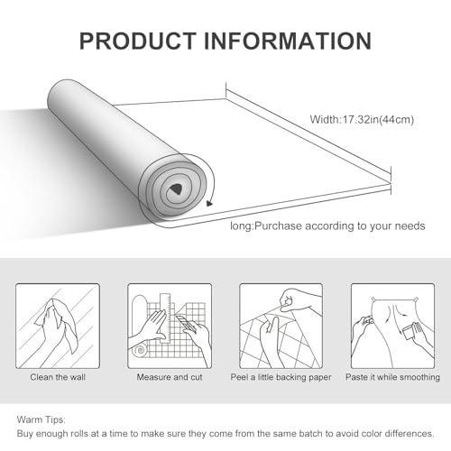Yun-aeon Yunaeon Metallic Grasscloth Peel and Stick Wallpaper Black Satin Contact Paper 157x 472 Modern Thicken Wall Paper Self Adhesive Removable Vinyl Wallpaper for Kitchen Cabinets Countertops Fridge - Image 3