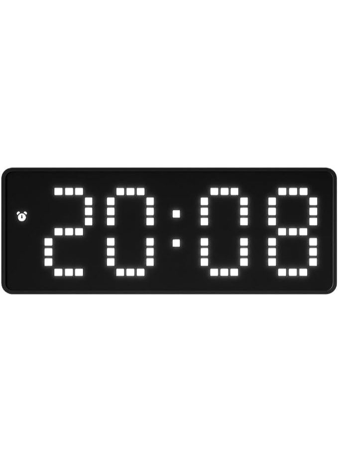 Digital alarm clock with reflective display and adjustable brightness, desk table clock with snooze, temperature, date and time, modern multi-functional clock for bedroom, office and students, easy to use (black) - Image 5