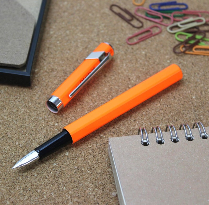 Caran d'Ache EF Fountain Pen, Extra Fine Point, 849 0842-030, Fluorescent Orange, Dual Use, Genuine Imported - Image 4