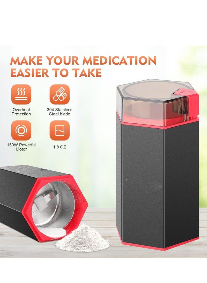 Excefore Powder Grinder, Electric Removable Adjustable Stainless Steel Blades Strong Grinder for Coffee, Spice, Vitamin Tablets, Pills - Image 2