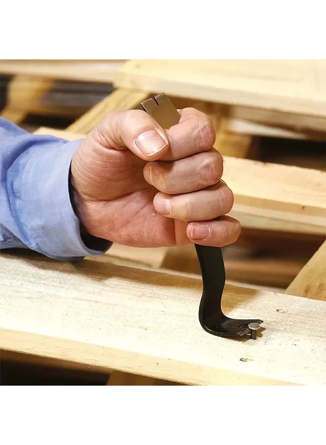 2Pcs Heavy Duty Carbon Steel Forged Pry Bar Nail Puller Set Flat Curved Heads - Image 3