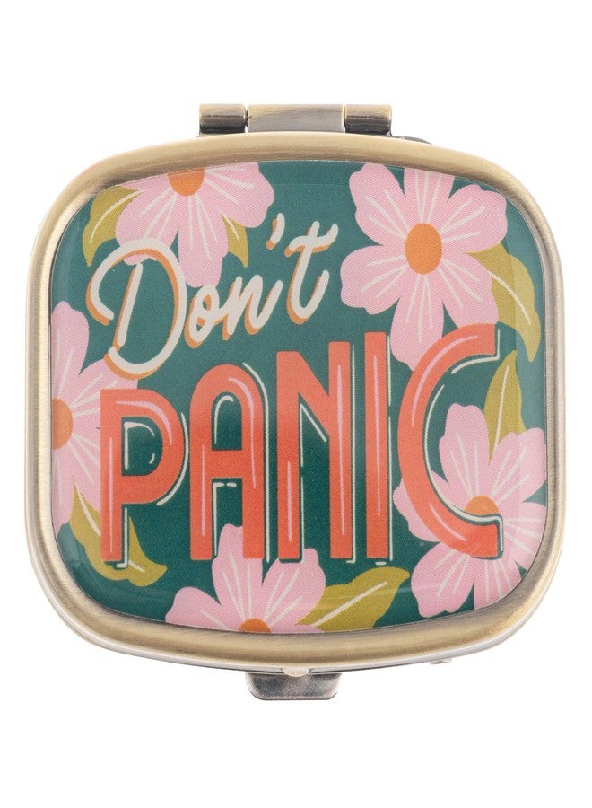Karma, Chill Pill Organizer Travel Friendly Portable Compact Pill Box, Pill Container to Hold Meds, Vitamins, Supplements for Purse/Pocket, Don't Panic - Image 1