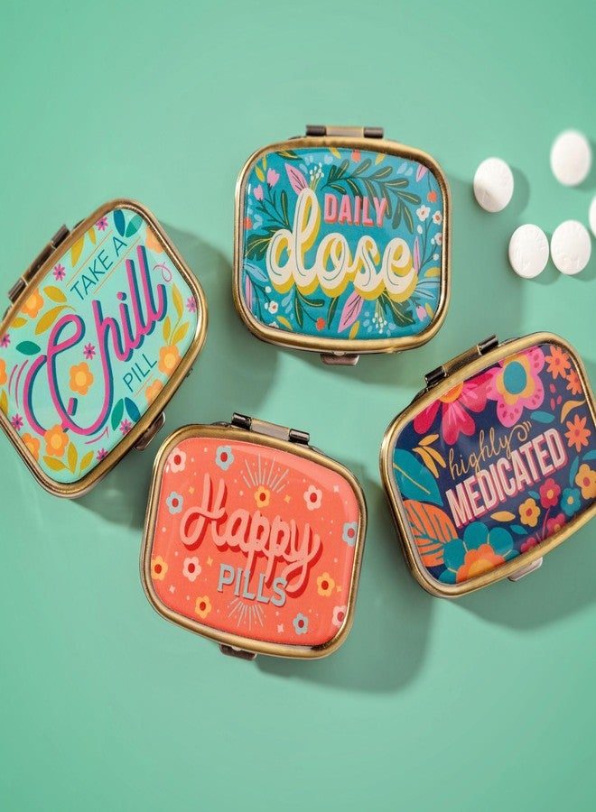 Karma, Chill Pill Organizer Travel Friendly Portable Compact Pill Box, Pill Container to Hold Meds, Vitamins, Supplements for Purse/Pocket, Don't Panic - Image 2