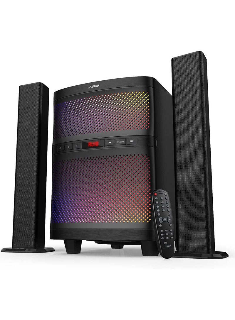 F&D T200X 2.1 Channel Soundbar with Tower Speaker (Black) | Wireless Bluetooth Speakers | LED Display/USB/SD Card/Home Theatre | Powerful Bass | Speaker for Laptop, Pc & Mobile - Image 1