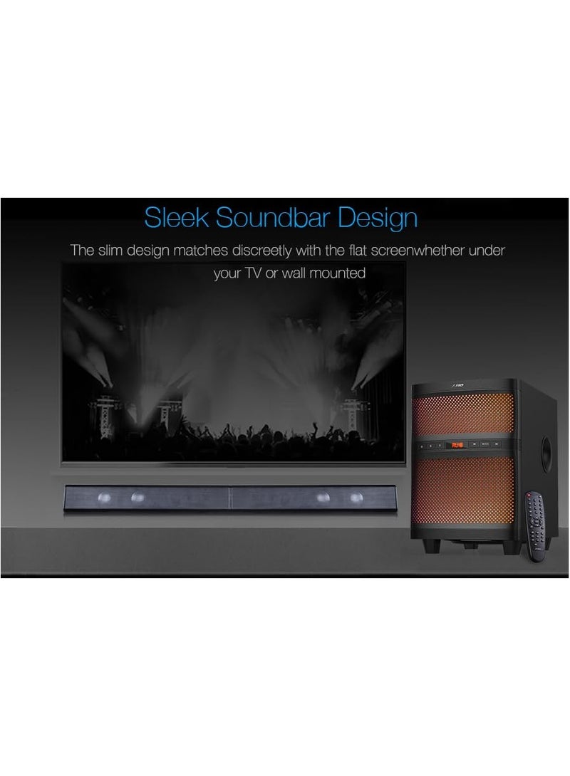 F&D T200X 2.1 Channel Soundbar with Tower Speaker (Black) | Wireless Bluetooth Speakers | LED Display/USB/SD Card/Home Theatre | Powerful Bass | Speaker for Laptop, Pc & Mobile - Image 4
