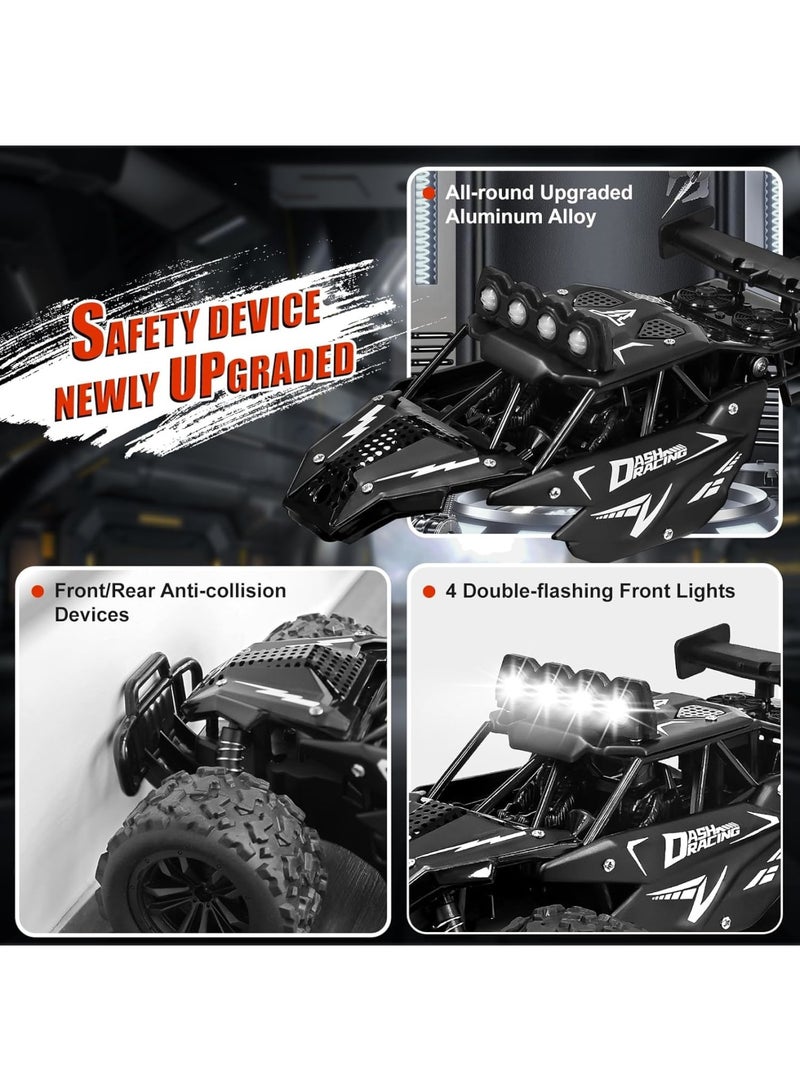 SYOSI Remote Control Car, 2.4GHz High Speed RC Car, LED Headlight, Rechargeable Battery, 4X4 Off Road Monster Truck, 20KM/H, Ideal Gift for Boys Aged 4-12, Perfect for Outdoor Play, Black, 1 Set - Image 4