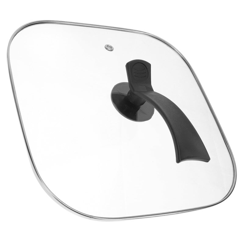 30cm Square Tempered Glass Lid with Standing Knob for Electric Frying Pan - Image 2