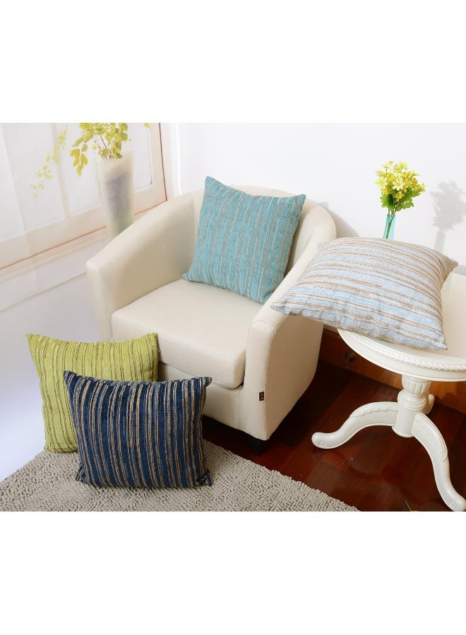 Yeiotsy Pack of 2 Modern Striped Throw Pillow Covers Bohemia Cushion Covers Home Decoration Navy Blue 18 X 18 Inches - Image 3