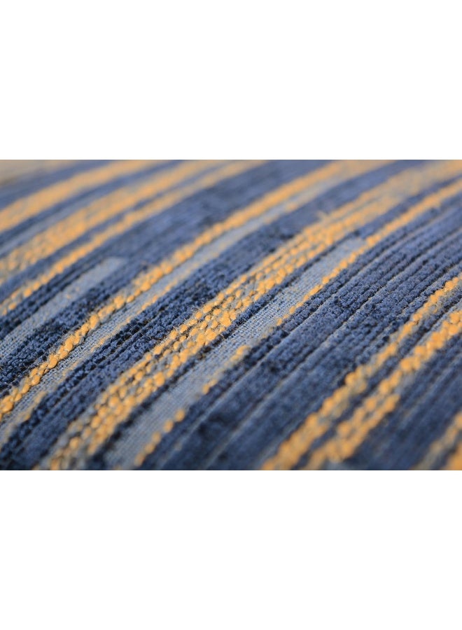 Yeiotsy Pack of 2 Modern Striped Throw Pillow Covers Bohemia Cushion Covers Home Decoration Navy Blue 18 X 18 Inches - Image 2