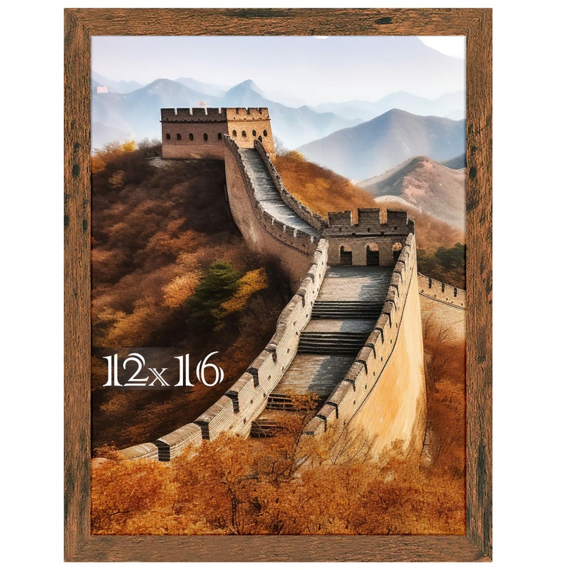 Picrit 12x16 Picture Frame  Photo Frame for Wall Mounting Diaplay  Brown - Image 1
