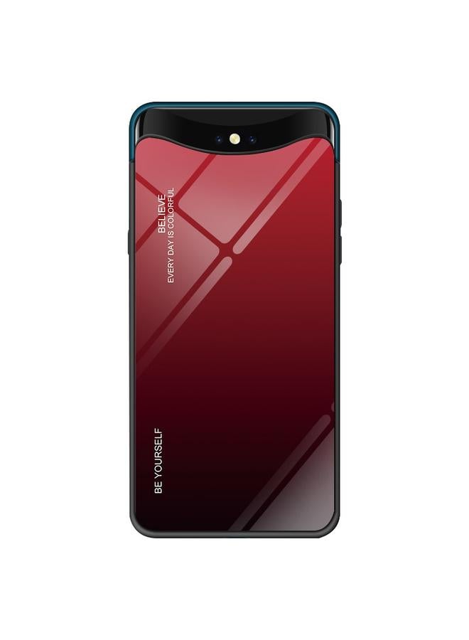 اس-توب جراب لهاتف OPPO Find X، جراب زجاجي متدرج الألوان - Image 1