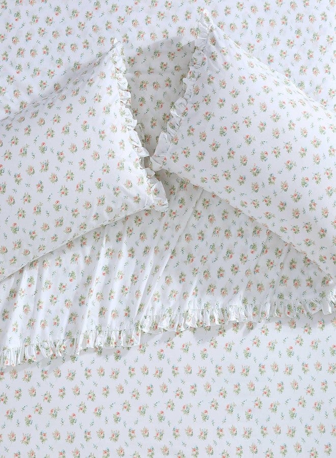 Laura Ashley - King Pillowcase Set, Breathable Percale Cotton Bedding, Floral Home Decor (Roseford Orange, 2 Piece) - Image 1