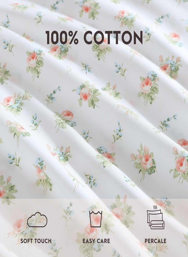 Laura Ashley - King Pillowcase Set, Breathable Percale Cotton Bedding, Floral Home Decor (Roseford Orange, 2 Piece) - Image 2