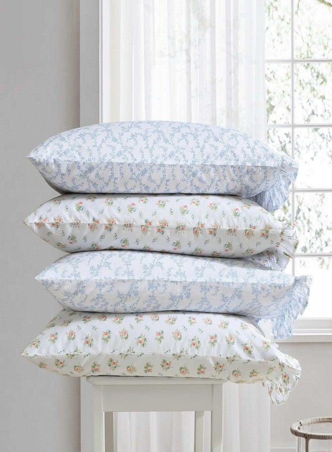 Laura Ashley - King Pillowcase Set, Breathable Percale Cotton Bedding, Floral Home Decor (Roseford Orange, 2 Piece) - Image 3