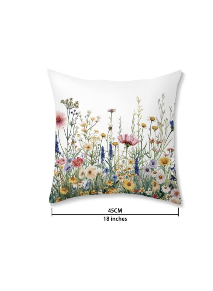 KHAJUL 4 Pieces Pillow Covers, Throw Pillow Cover, Decorative Birds and Plant Cushion Covers ,For Living Room Sofa Couch Bed Pillowcases,Double sided pattern,45cm x 45cm  - Image 2
