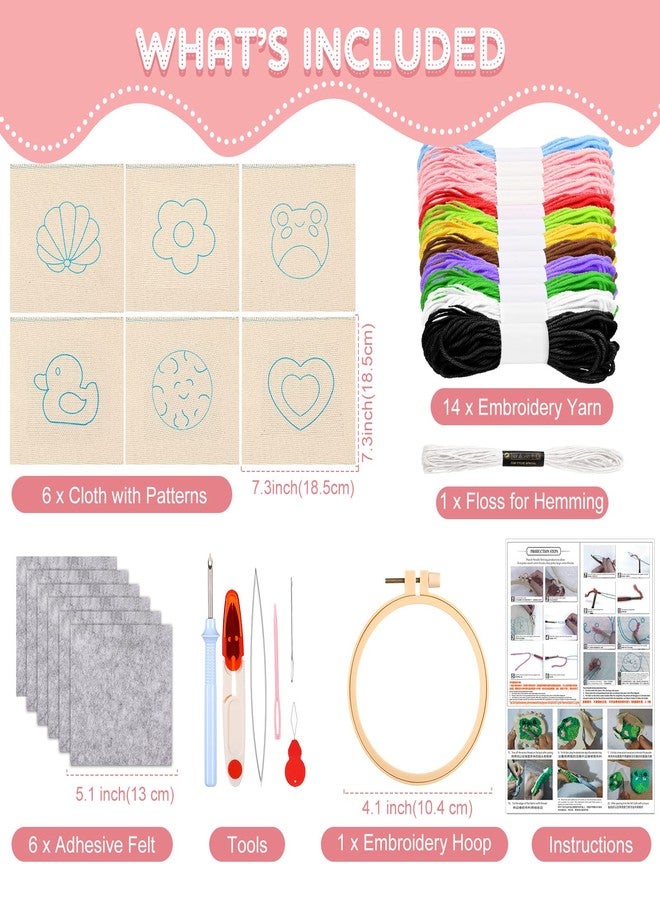 Hanaive 20 Pcs Punch Needle Kit Embroidery Needle Coasters Kit for Adult Beginner DIY Mug Tufted Rug Making Set - Image 2