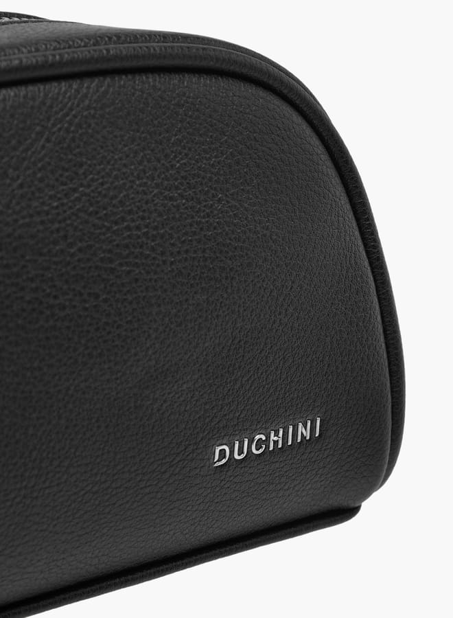 DUCHINI Men's Textured Pouch with Zip Closure and Wristlet Strap  - Image 4
