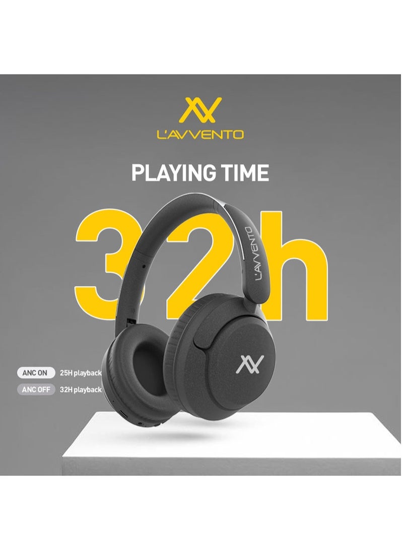 L'AVVENTO ACTIVE NOISE CANCELLATION WIRELESS HEADPHONE HP25 BT 5.3 - PLAYING TIME 32 H AND 25 H WITH ANC MODE -  WITH High-quality padded carrying case for headphones - Image 3