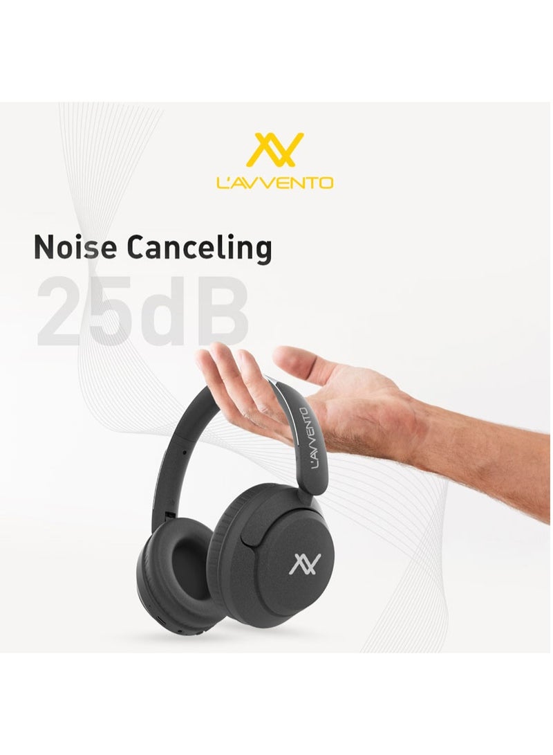 L'AVVENTO ACTIVE NOISE CANCELLATION WIRELESS HEADPHONE HP25 BT 5.3 - PLAYING TIME 32 H AND 25 H WITH ANC MODE -  WITH High-quality padded carrying case for headphones - Image 4