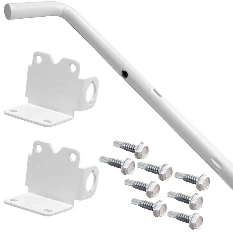 Jake Sales 24 Stainless Steel Vinyl Fence Gate Drop Rod Powder Coated WHITE AKA Gate Drop Pin Cane Bolt Drop Rods for Securing One Double Gate to the ground so the Other can be Latched to it - Image 2