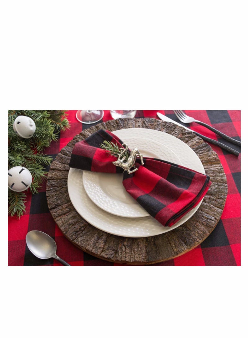 KASTWAVE Cotton Dinner Napkins 3 Pack, Red Plaid Oversized Napkin, for Holidays and Family Gatherings, Soft Absorbent, Reusable Napkins Kitchen Towels for Drying, Cleaning, Cooking, Baking (20x20")  - Image 4