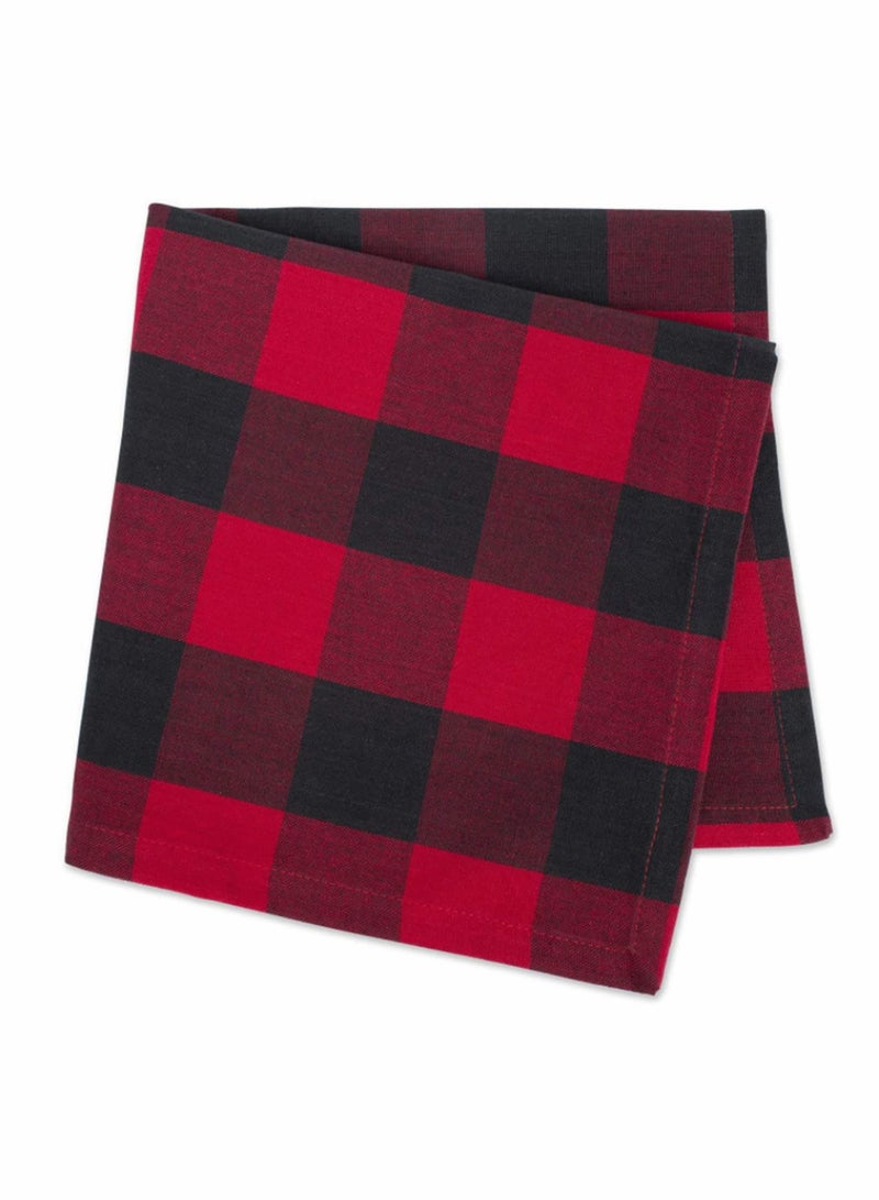 KASTWAVE Cotton Dinner Napkins 3 Pack, Red Plaid Oversized Napkin, for Holidays and Family Gatherings, Soft Absorbent, Reusable Napkins Kitchen Towels for Drying, Cleaning, Cooking, Baking (20x20")  - Image 2