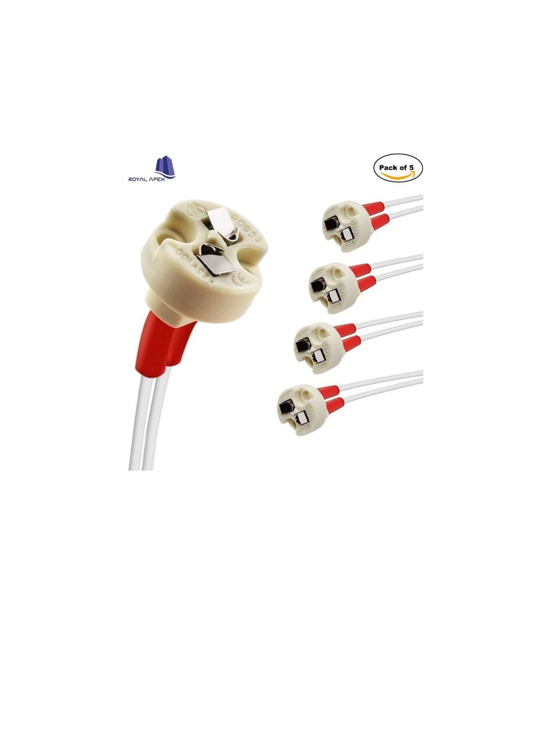 CE, VDE Certified G4 MR16 Bi-Pin Base, G4, G6.35, GY6.35, GX5.3, GU5.3, GZ4 MR11, Ceramic Body Universal Lamp holder for Halogen Incandescent Led Lamps (Pack of 5)  - Image 2