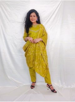 PRIYA’S PANACHE PRIYA’S PANACHE Silk Kurti Pant Set with Banarasi Dupatta – Elegant Indian Ethnic Suit for Women.  - Image 3