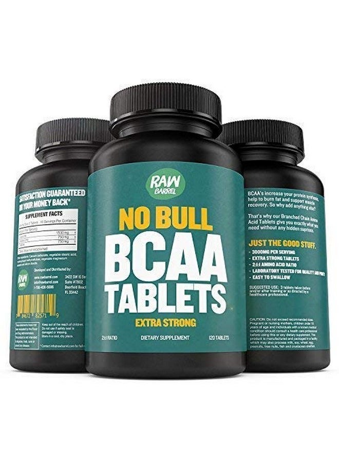 Raw Barrel - Bcaa Tablets 120 Extra Strong 1000Mg Pills 2:1:1 Ratio Branched Chain Amino Acid Supplement Nongmo Natural Ingredients - Image 1