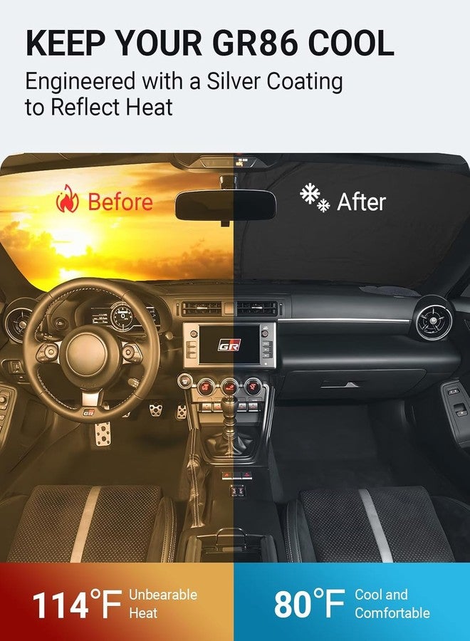 Proadsy 2025 Upgrade Windshield Sun Shade Custom Fit 2017-2021 Toyota 86/2022-2023 Toyota GR86/2013-2023 Subaru BRZ/2012-2016 Scion FR-S FRS 4-Layer Front Sunshade Protector Sun Visor Keep Car Cooler - Image 2