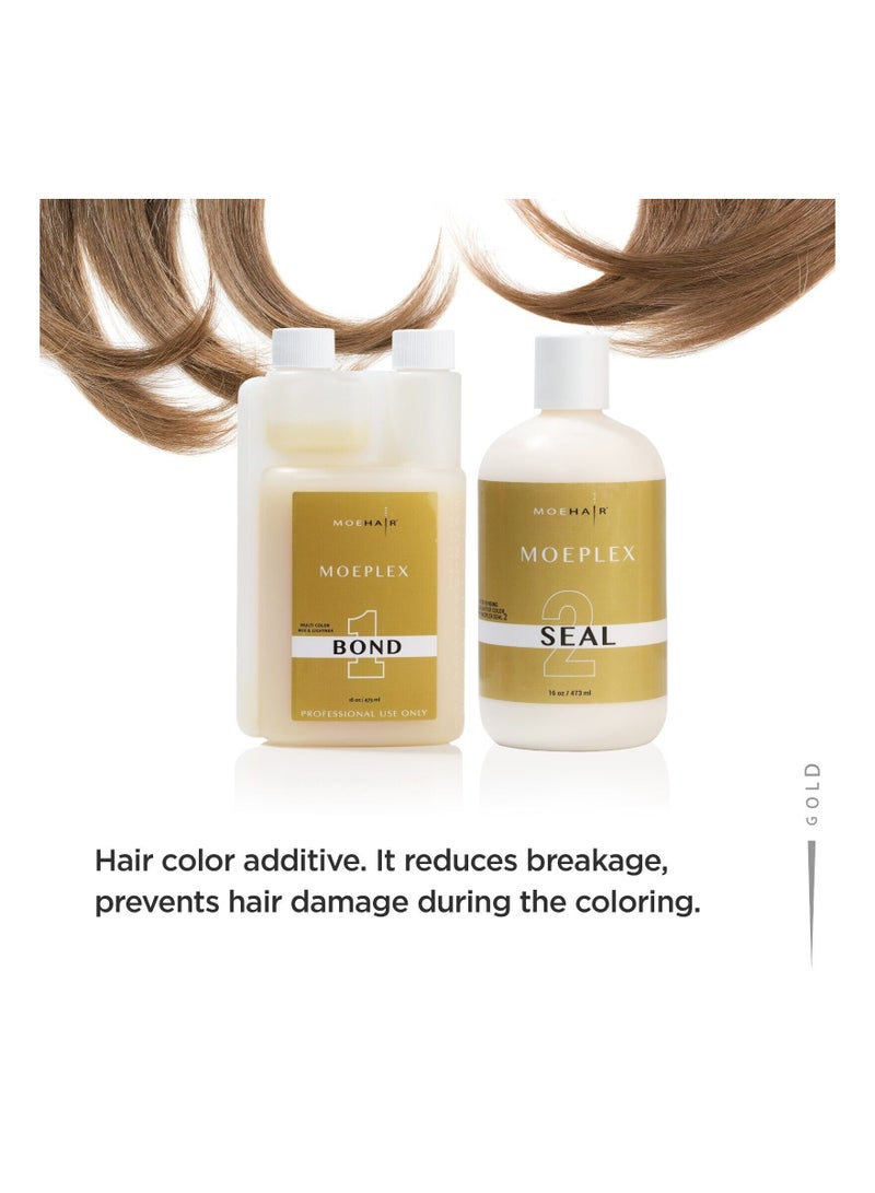 MoeHair Moeplex Bond & Seal Kit Protection of Colored Hair from Damage or Breakage, Hair Strengthening, Smoothen Cuticle, Enhances Color treated hair (473 ml + 473 ml) - Made In USA - Image 2