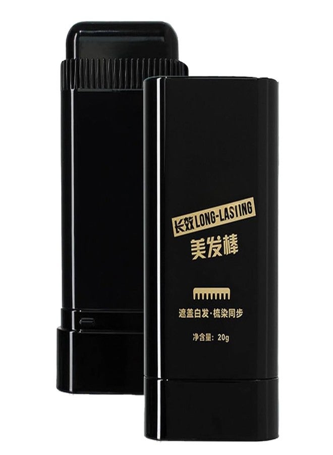 Plenteous قلم صبغة شعر غني لتغطية الشعر الأبيض والرمادي - قلم مؤقت مقاوم للماء والعرق لتغطية جذور الشعر مع مشط سهل الاستخدام - قلم صبغة شعر سريع للرجال والنساء، لون أسود فوري (قطعة واحدة) - Image 1