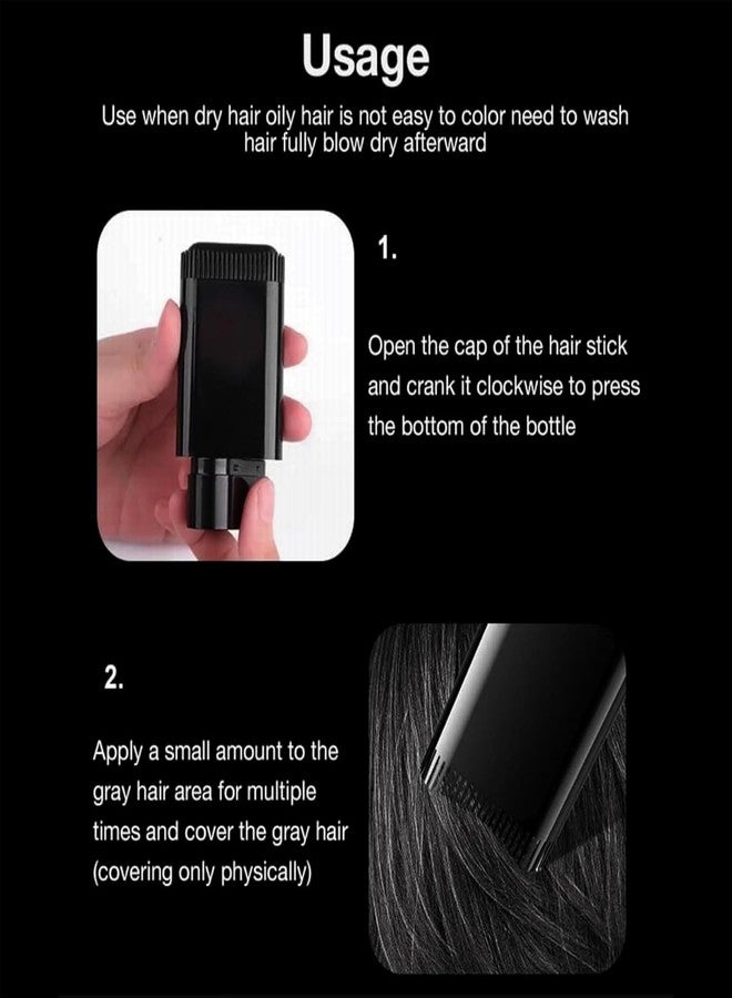 Plenteous قلم صبغة شعر غني لتغطية الشعر الأبيض والرمادي - قلم مؤقت مقاوم للماء والعرق لتغطية جذور الشعر مع مشط سهل الاستخدام - قلم صبغة شعر سريع للرجال والنساء، لون أسود فوري (قطعة واحدة) - Image 2