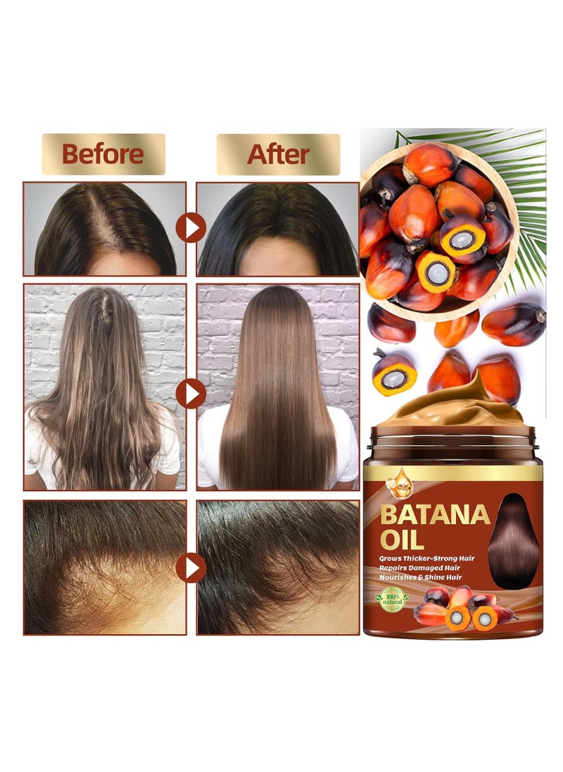 Clothes of skin Batana Oil for Hair Growth,Organic Raw Batana Oil Hair Mask & Ginger Hair Growth Oil,Hair Oil Hair Treatment for Frizzy Damaged Hair,For Thicker-Strong Hair,Nourishes Scalp,Repair Dry Damaged Hair  - Image 2
