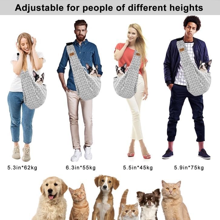 CUBY Dog Carrier Bag, Summer Dog Carrier Bag, Breathable and Adjustable Pet Sling Carrier Bag for Small to Medium-Sized Dogs, Hands-Free Sling Cat Bag, Protective Shoulder Strap - Image 3
