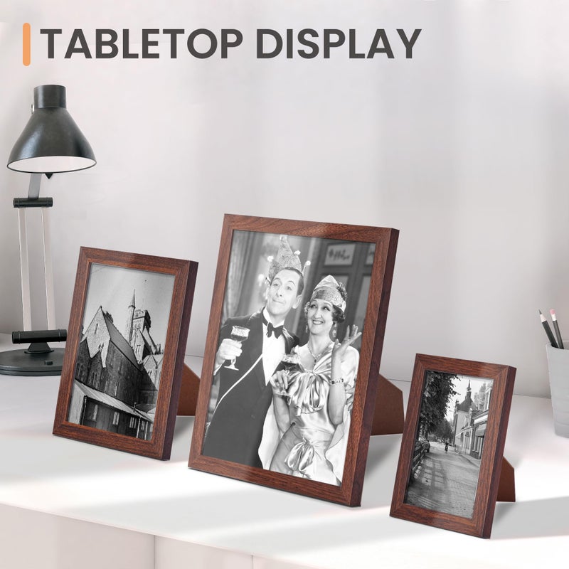 upsimples 10 Pack Picture Frames Collage Wall Decor for Mounting or Tabletop Display, Photo Gallery Frame Set for Family, Multi Sizes Including 8x10, 5x7, 4x6, Brown - Image 5