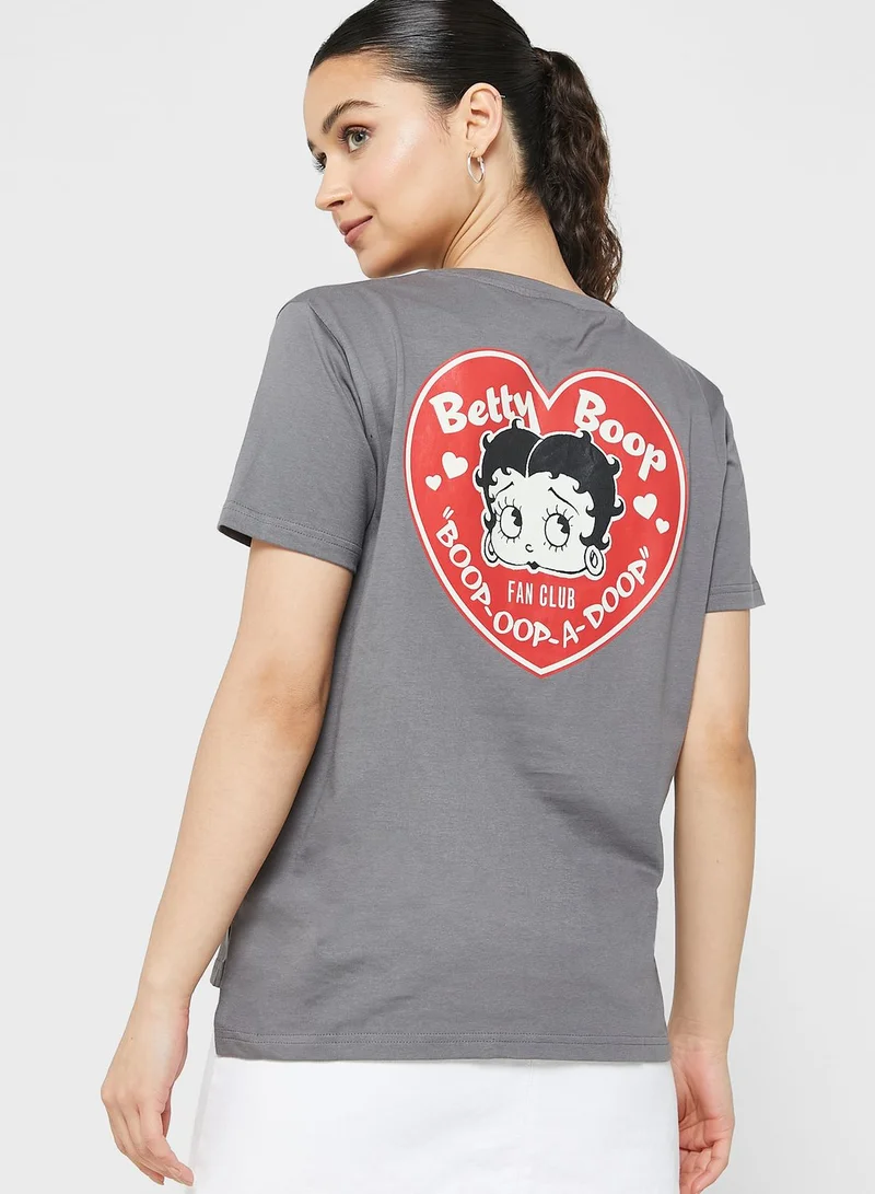 BETTY BOOP Crew Neck Graphic T-Shirt