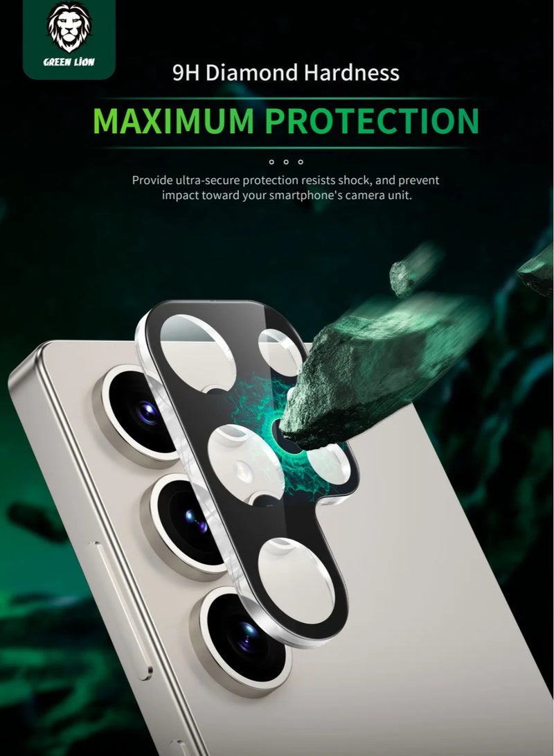 GREEN LION Acrylic Lens Protector for S25 Ultra / 9H Diamond Hardness / One-Piece Coverage / Durable and Strong / High Transparency / Precise Fit Design / Anti-Scratch / Full Coverage - Black - Image 2