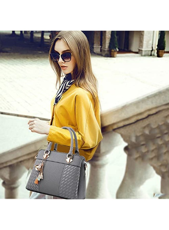 Dayfine Handbags for Women Top Handle Purse Faux Leather Satchel Bags Stylish Tote Bags Shoulder Crossbody Bag Ladies Handbag  - Image 3