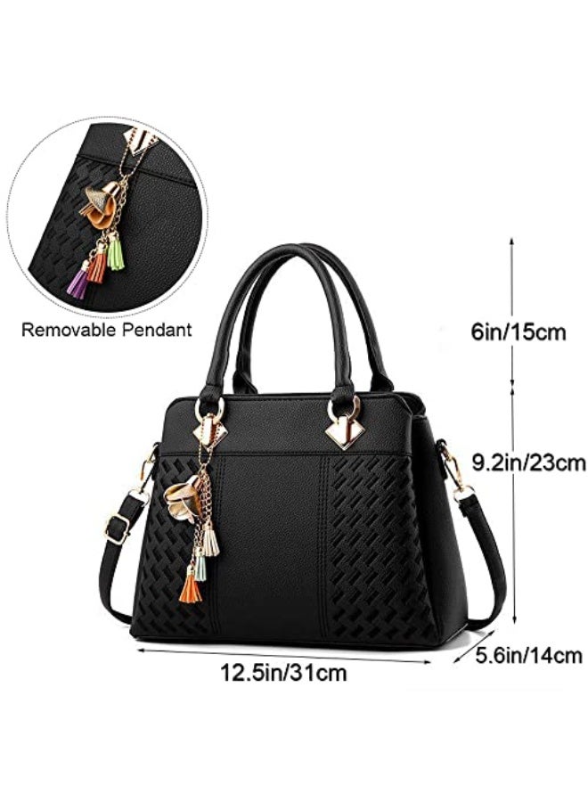 Dayfine Handbags for Women Top Handle Purse Faux Leather Satchel Bags Stylish Tote Bags Shoulder Crossbody Bag Ladies Handbag  - Image 4