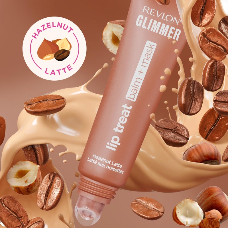 Revlon Glimmer Lip Treat Balm + Mask, Overnight Peptide Lip Treatment, Hydrating, 006 Hazelnut Latte, 0.4 fl oz - Image 3