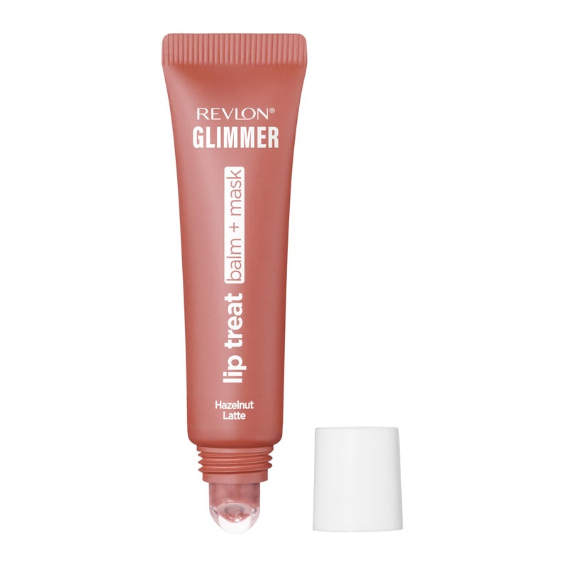Revlon Glimmer Lip Treat Balm + Mask, Overnight Peptide Lip Treatment, Hydrating, 006 Hazelnut Latte, 0.4 fl oz - Image 1
