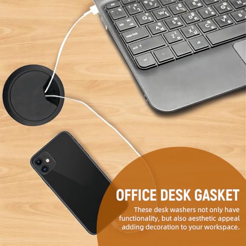 Serplex® 6Pcs 2 Inch Round Desk Grommets Flip-Top Cable Organizer for Office & Home, ABS Decorative Multi Cable Management Grommet Covers for Power Cords, Computer Wires, Dust Protection - Image 5