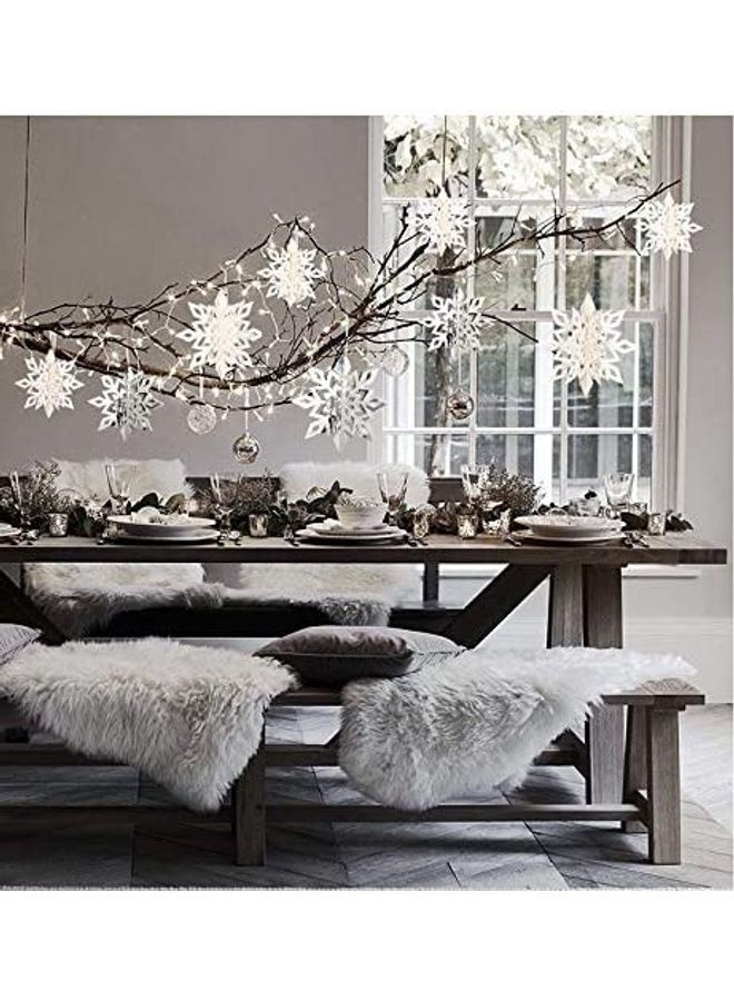 NIBEMINENT 6 Piece Snowflake Decorations Set - Image 4