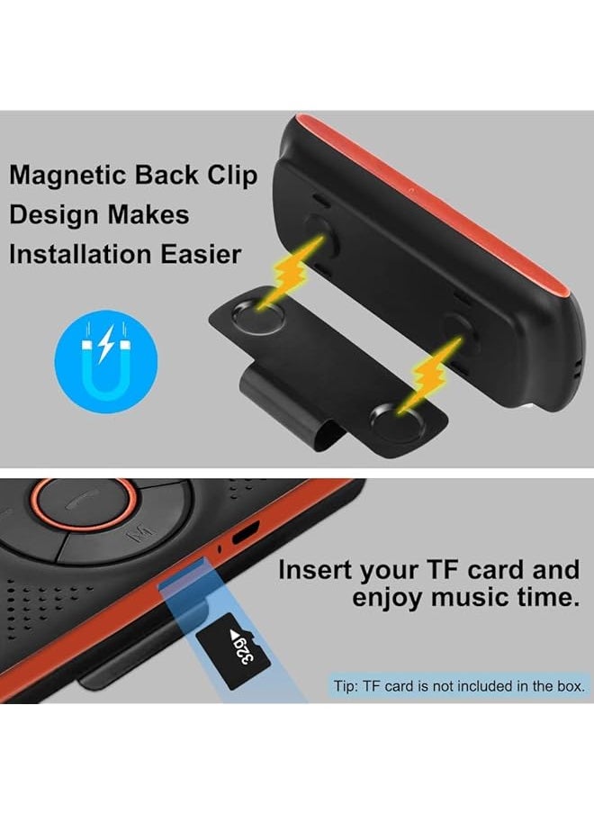 erorex - Bluetooth Handsfree Speakerphone For Cell Phone Wireless Car Kit Music Player Adapter With Back Clip Portable Bluetooth Speaker For Home Sport Outdoor Work With Siri Google Assistant Tf Card - Image 1