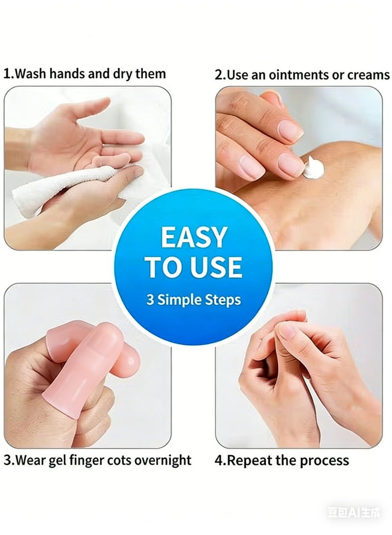 YOLOLAND 10 PCS Finger Cots - Finger Protectors Gel Finger Gloves Covers Fingertip Sleeves Guards for Cracked Skin, Trigger Finger and More, Large Size - Image 4