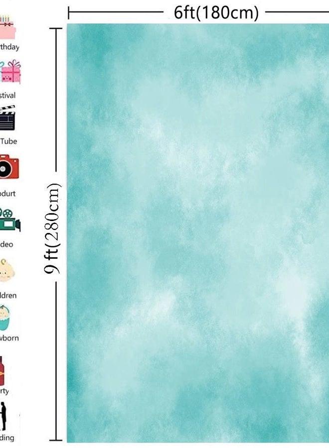HMTFOTO 6x9ft Aqua Abstract Solid Photography Backdrops Gradient Portrait Photo Booth Background for Photographyer - Image 3