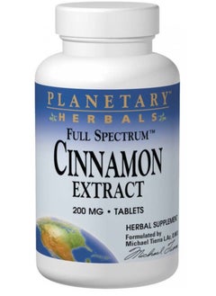 PLANETARY HERBALS Planetary Herbals Cinnamon Extract Full Spectrum, 200 mg, 60 Tablets 