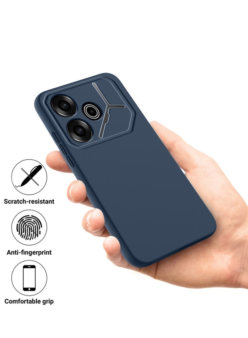 Wtech Tecno Pova 6 4G 2024 Premium Liquid Silicone Case Cover Strom Blue - Image 2